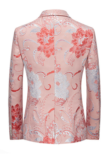 Lys rosa jacquard 2 stykke hakket lapel menns prom dresser